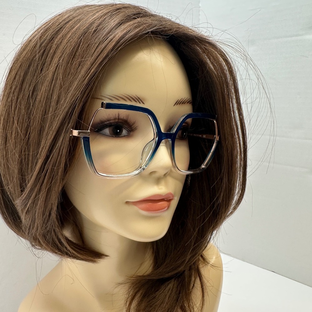 Zeelool Blue Gradient Rose Gold Geometric Eyeglass Frames Only JGX883711-03 - Picture 3 of 5